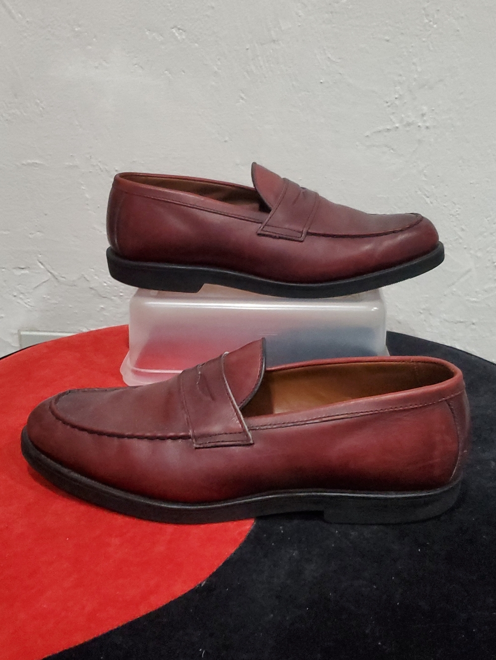 Allen Edmonds Burgundy Leather Slip-On Loafers Size 10D
